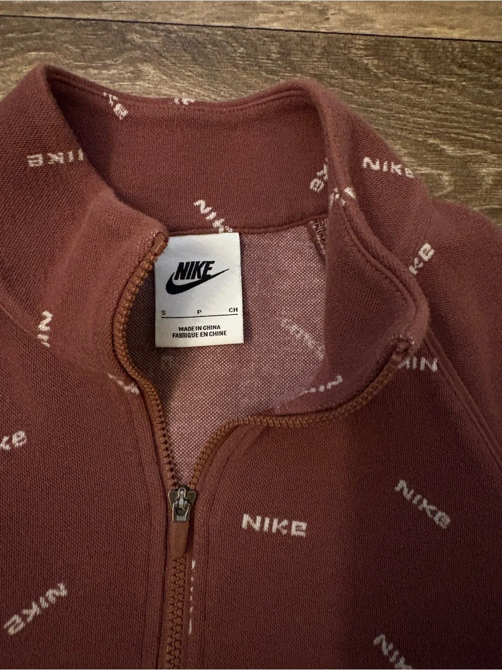 Nike zip up Sportswear Collection Women's Slim 1/2-Zip Long-Sleeve Logo Top
